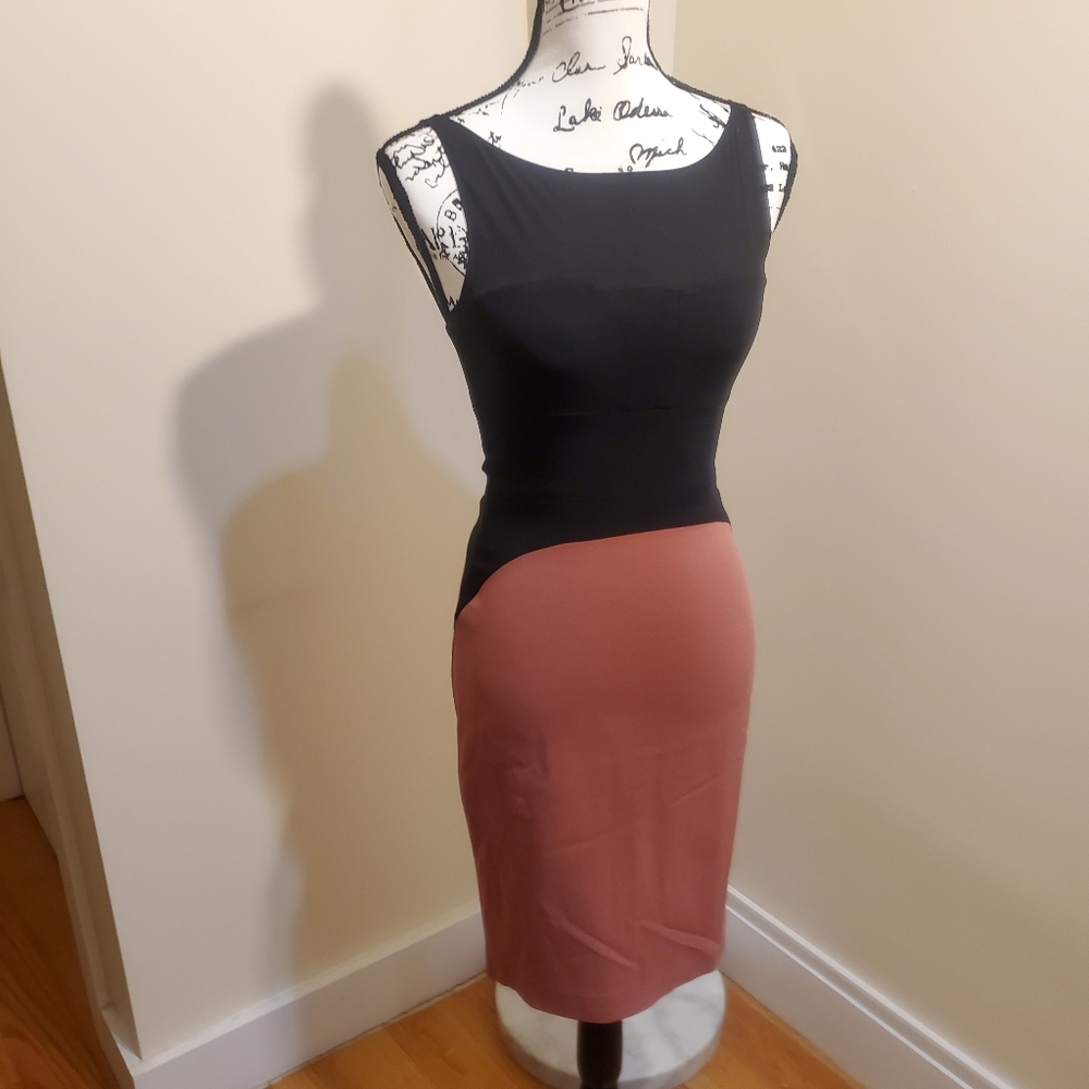Reiss Odele Color Block Pencil Dress Black Brick